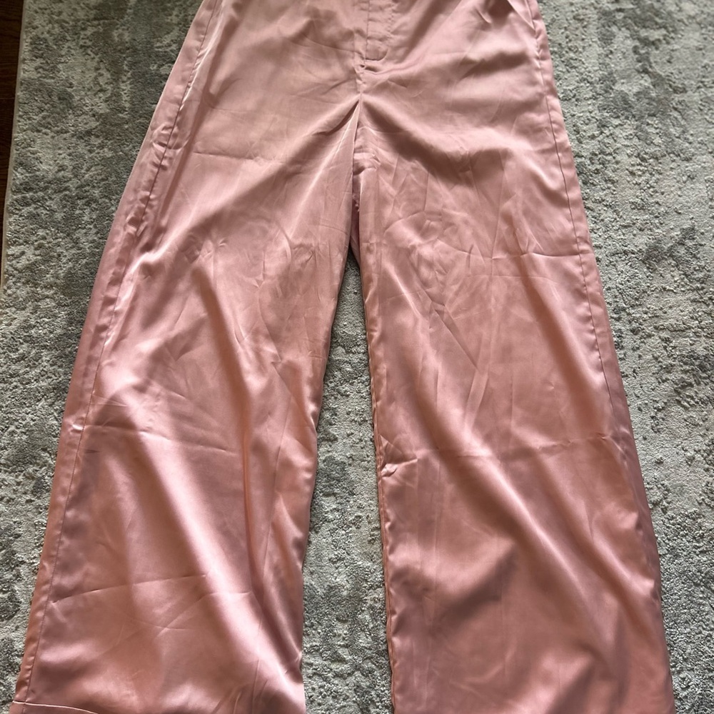 Showpo High Waisted Satin Wide-Leg Pants